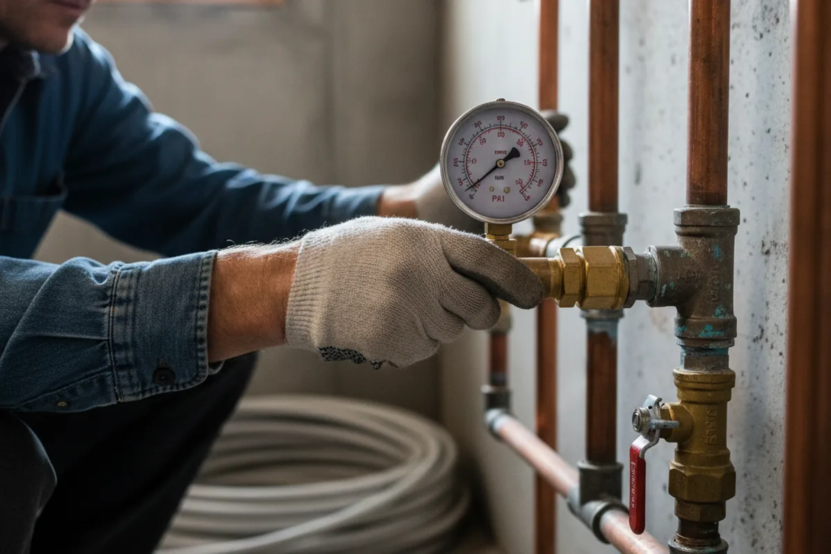 Pressure testing a repaired line during Water Line Repair in Blauvelt